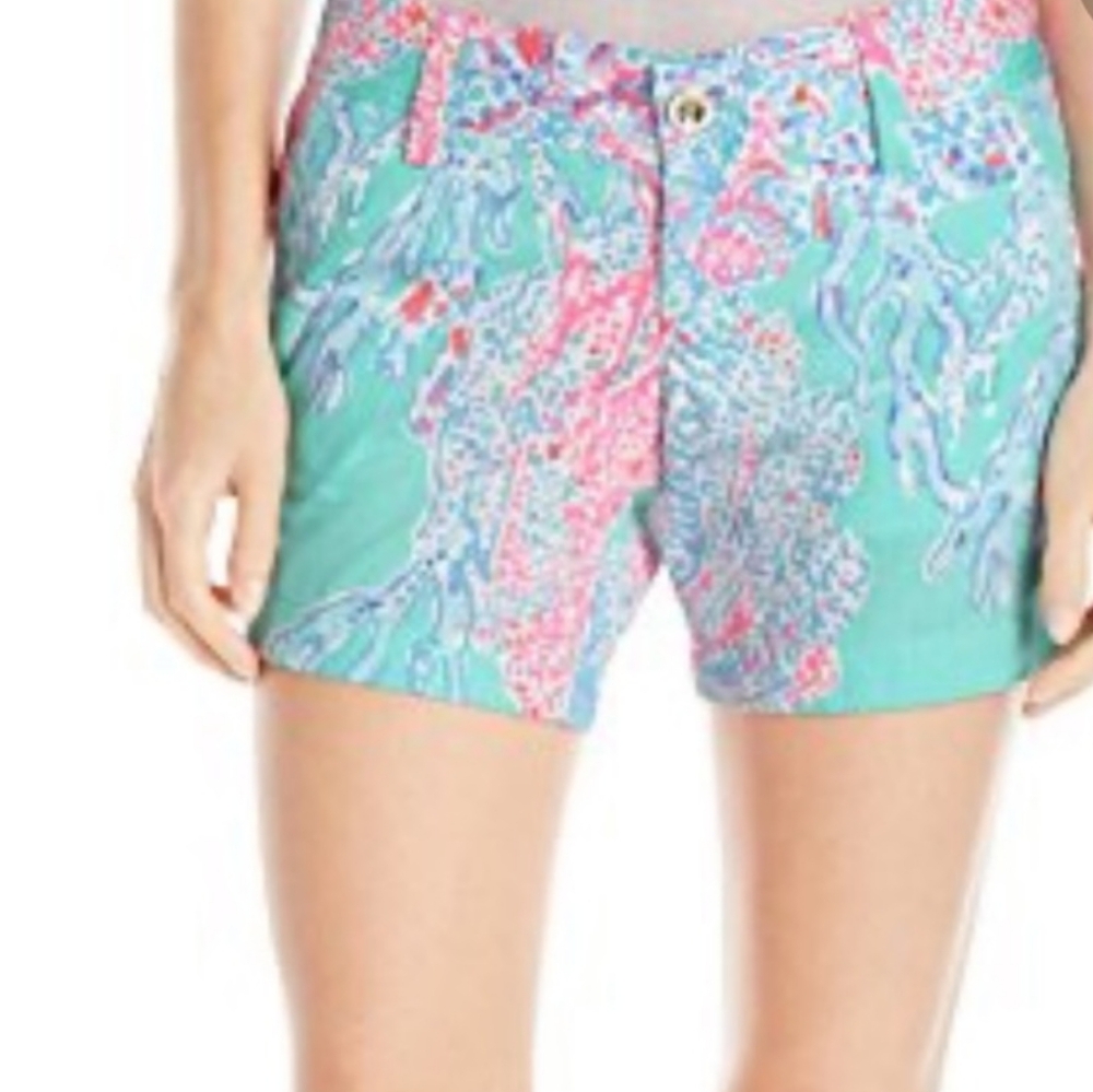 LILLY PULITZER 'Fansea' Minty Fresh Callahan Short Size 0 - Picture 2 of 16
